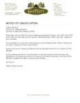 Council Minutes Cancellation