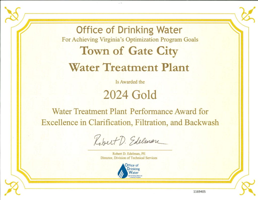 Gate City Water Treatment 2024 Gold Award