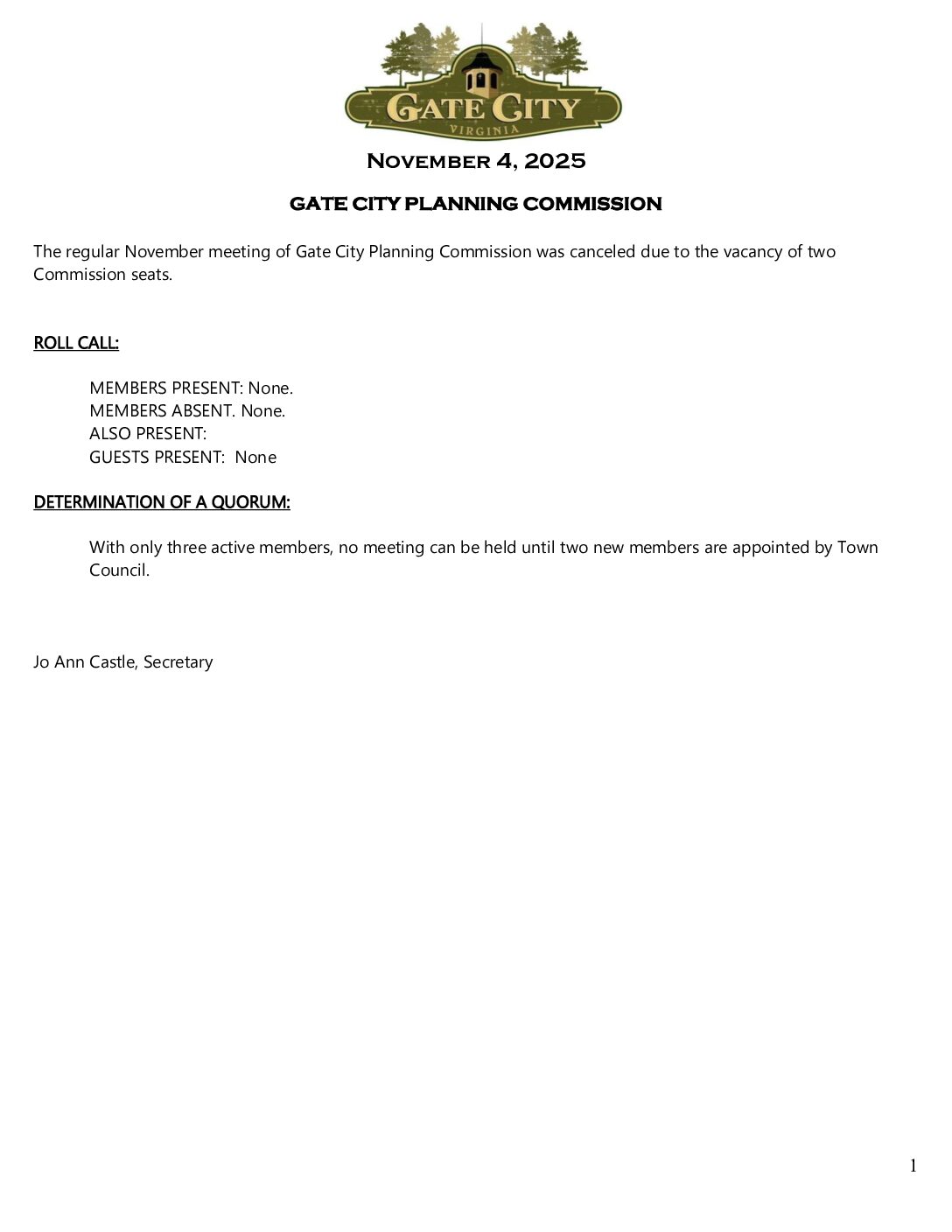 Notice of Cancellation 04-Nov-2025 Notice of Meeting Cancellation