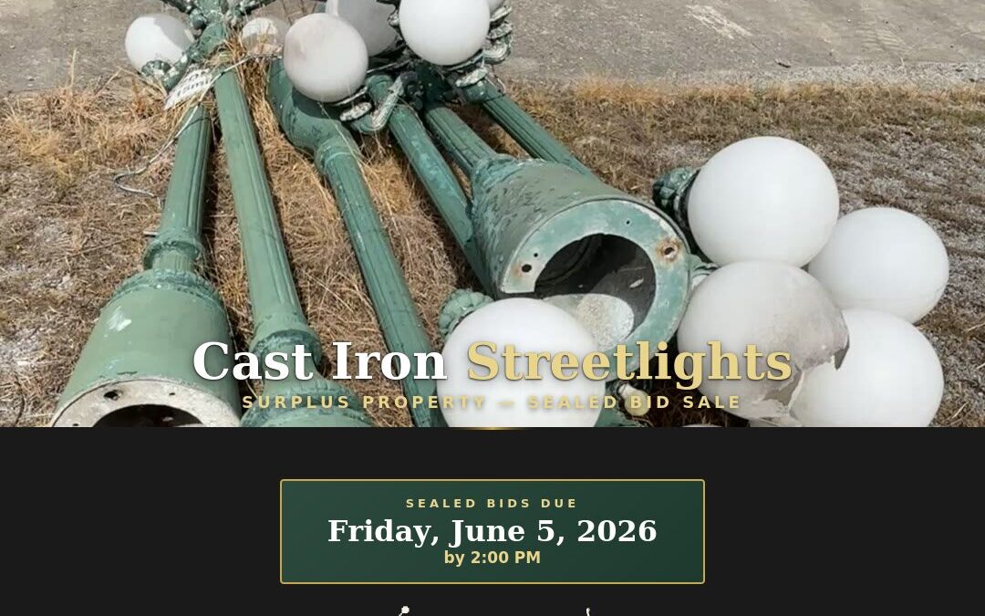 Accepting Sealed Bids on Surplus Cast Iron Streetlights